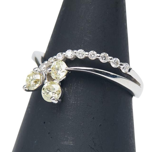 K18WG ホワイトゴールド ダイヤ0.54ct リング 指輪 レディース 12号 中古