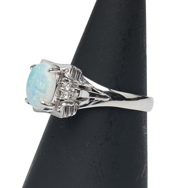 Pt900 プラチナ オパール0.80ct ダイヤ0.07ct リング 指輪 レディース 12号 中古