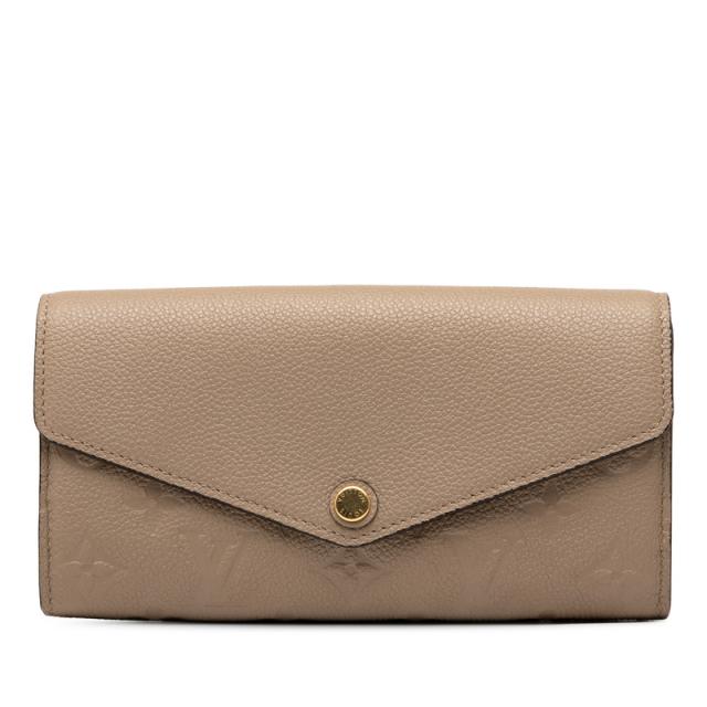 ルイ ヴィトン モノグラム アンプラント ポルトフォイユ サラ 長財布 M68708 トュルトレール ベージュ レザー LOUIS VUITTON 【中古】