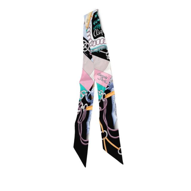 エルメス ツイリー Cliquetis クリケティス スカーフ ブラック ブルー