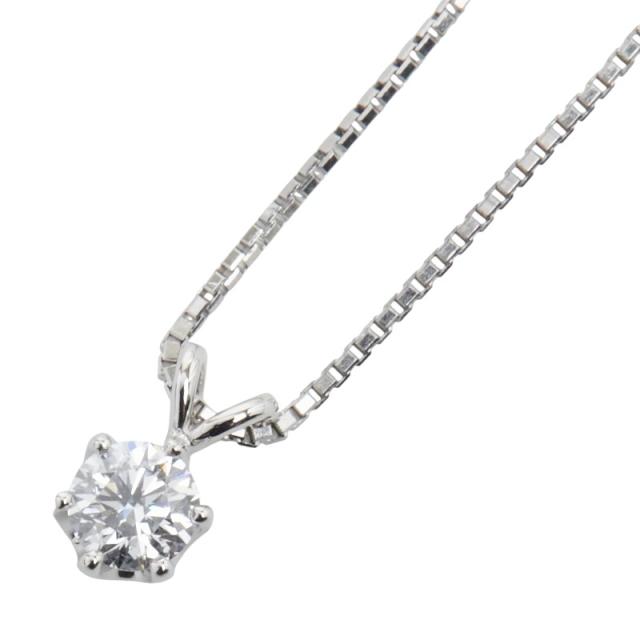 Pt900 プラチナ Pt850 プラチナ ダイヤ0.315ct プチ ペンダントネックレス レディース 中古