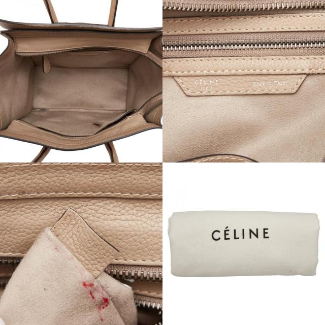 セリーヌ ラゲージ マイクロショッパー ハンドバッグ ベージュ レザー レディース CELINE 【中古】_9