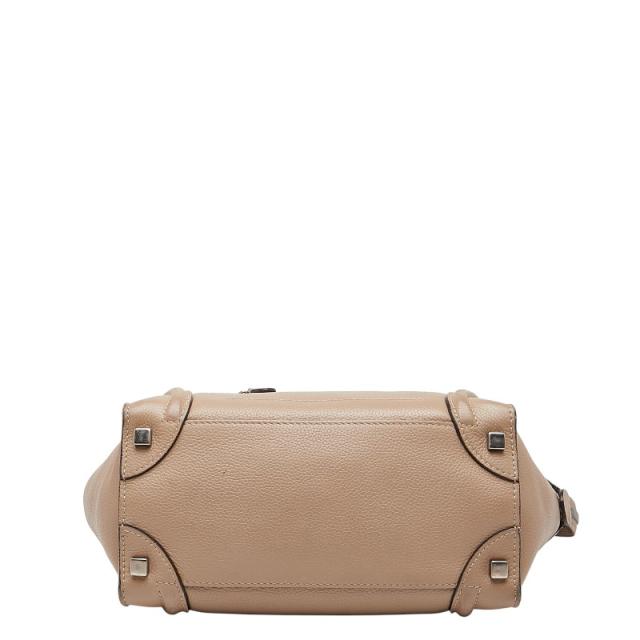 セリーヌ ラゲージ マイクロショッパー ハンドバッグ ベージュ レザー レディース CELINE 【中古】_2