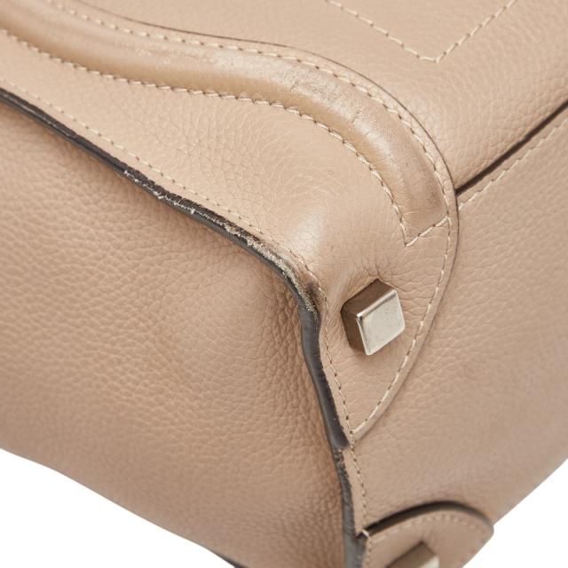 セリーヌ ラゲージ マイクロショッパー ハンドバッグ ベージュ レザー レディース CELINE 【中古】_4