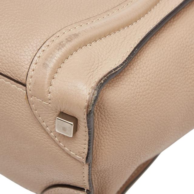 セリーヌ ラゲージ マイクロショッパー ハンドバッグ ベージュ レザー レディース CELINE 【中古】_5