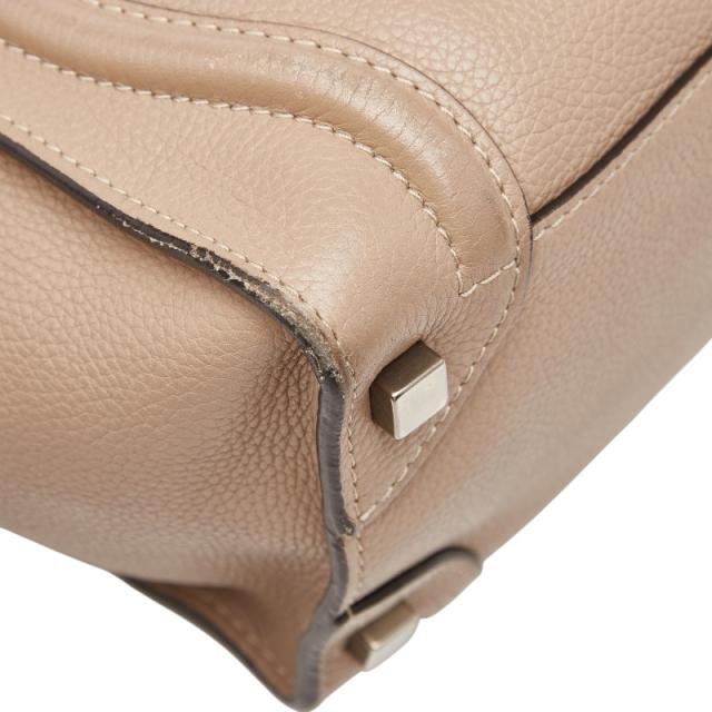 セリーヌ ラゲージ マイクロショッパー ハンドバッグ ベージュ レザー レディース CELINE 【中古】_6