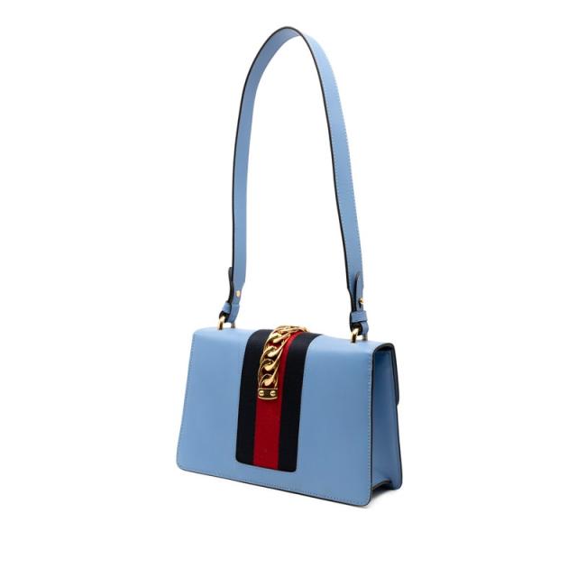グッチ シルヴィ ワンショルダーバッグ 421882 ブルー レザー レディース GUCCI 【中古】_1