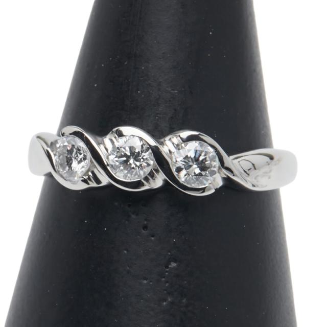 Pt900 プラチナ ダイヤ0.56ct リング 指輪 レディース 17号 中古