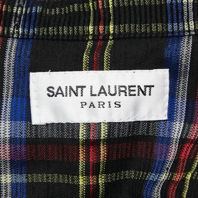 サンローラン 21AW チェック ウエスタンシャツ 長袖シャツ サイズM Y22MA ブラック マルチカラー コーデュロイ SAINT LAURENT 【中古】_3