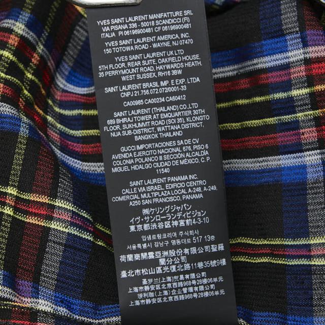 サンローラン 21AW チェック ウエスタンシャツ 長袖シャツ サイズM Y22MA ブラック マルチカラー コーデュロイ SAINT LAURENT 【中古】_7