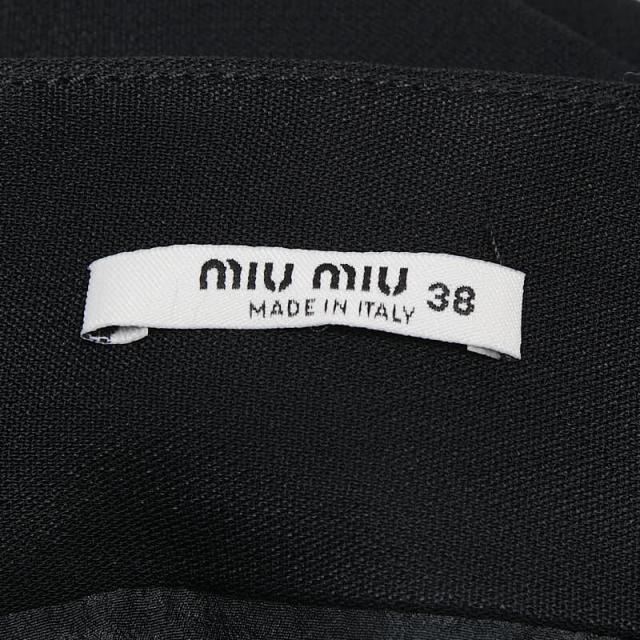 ミュウミュウ 台形スカート サイズ38 ブラック レーヨン ビジュー レディース MIUMIU 【中古】_2