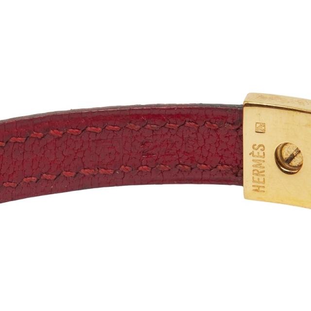 エルメス プスプス バングル レッド レザー レディース HERMES 【中古】_5