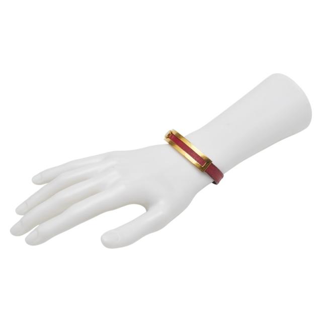 エルメス プスプス バングル レッド レザー レディース HERMES 【中古】_7