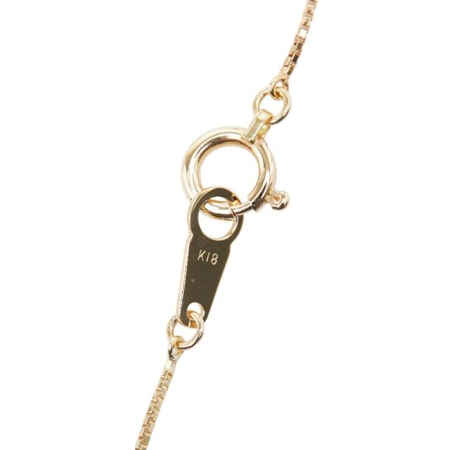 K18YG イエローゴールド ダイヤ0.51ct ラウンド サークル ベネチアンチェーン ネックレス レディース 中古_5