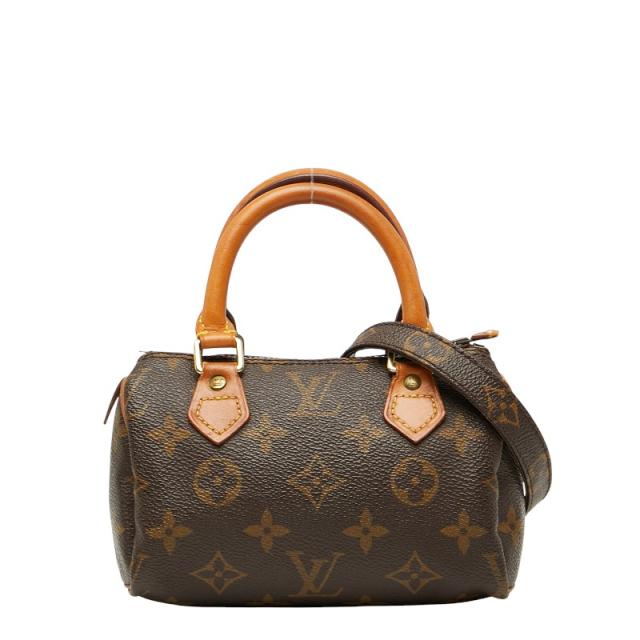 ルイヴィトン モノグラム ミニ スピーディ ミニハンドバック ショルダーバッグ 2WAY  M41534 ブラウン PVC レザー LOUIS VUITTON【中古】