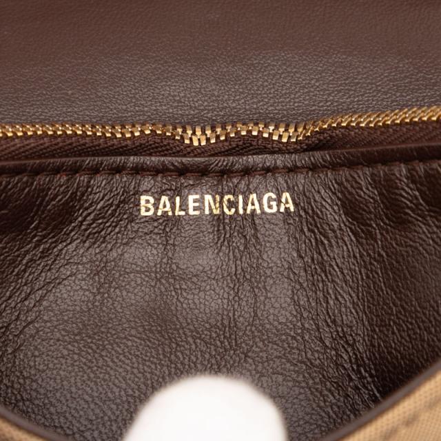 バレンシアガ BBロゴ チェーン ショルダーバッグ ハンドバッグ 516919 ベージュ ブラウン キャンバス レザー BALENCIAGA 【中古】_4