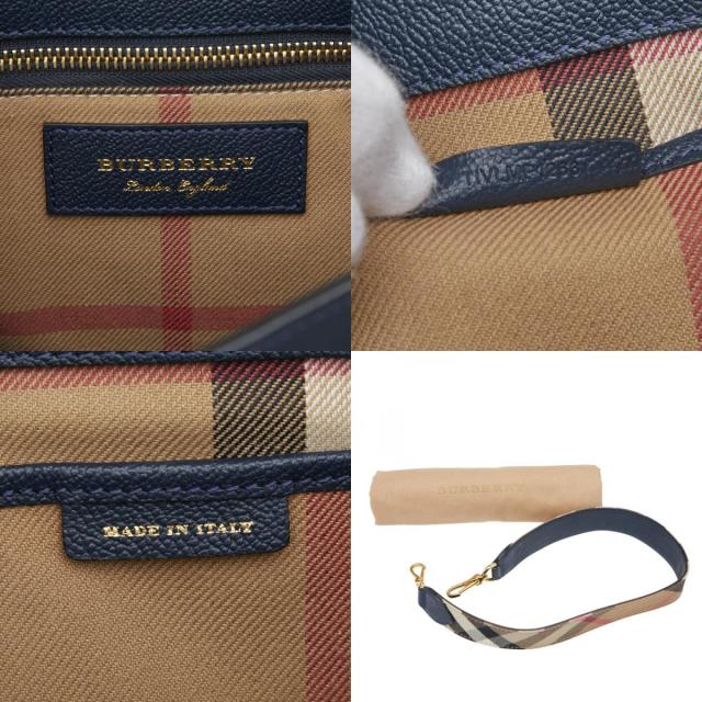 バーバリー ハンドバッグ ショルダーバッグ 2WAY ネイビー レザー レディース BURBERRY 【中古】_9