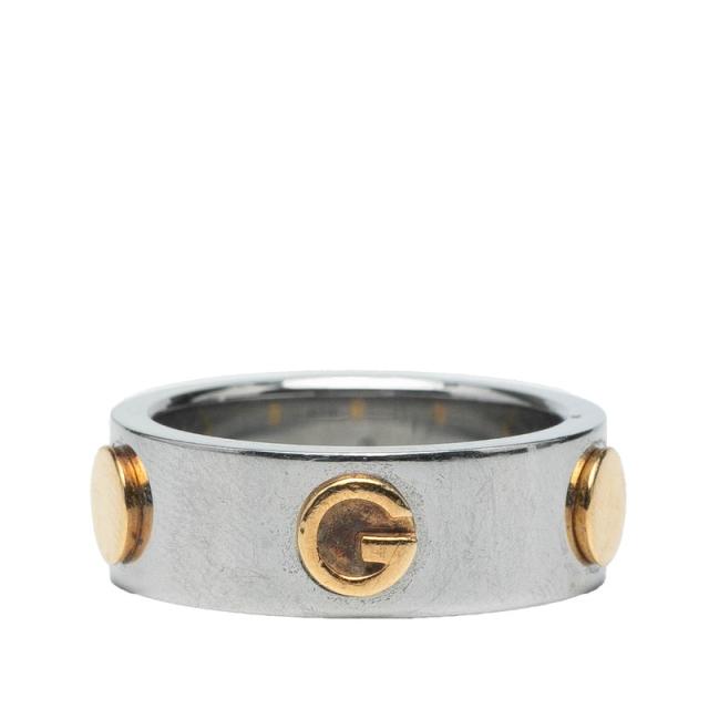 グッチ コンビ リング 指輪 #13 シルバー スチール イエローゴールド レディース GUCCI 【中古】