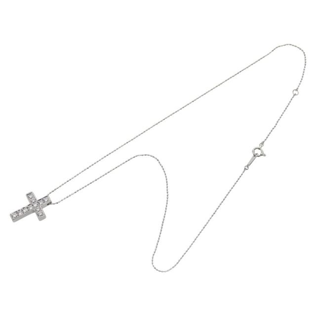 Pt900 プラチナ Pt850 プラチナ ダイヤ0.50ct クロス 十字架 モチーフ ネックレス レディース 中古 Pt900 プラチナ Pt850 プラチナ ダイヤ0.50ct クロス 十字架 モチーフ ネックレス レディース 中古