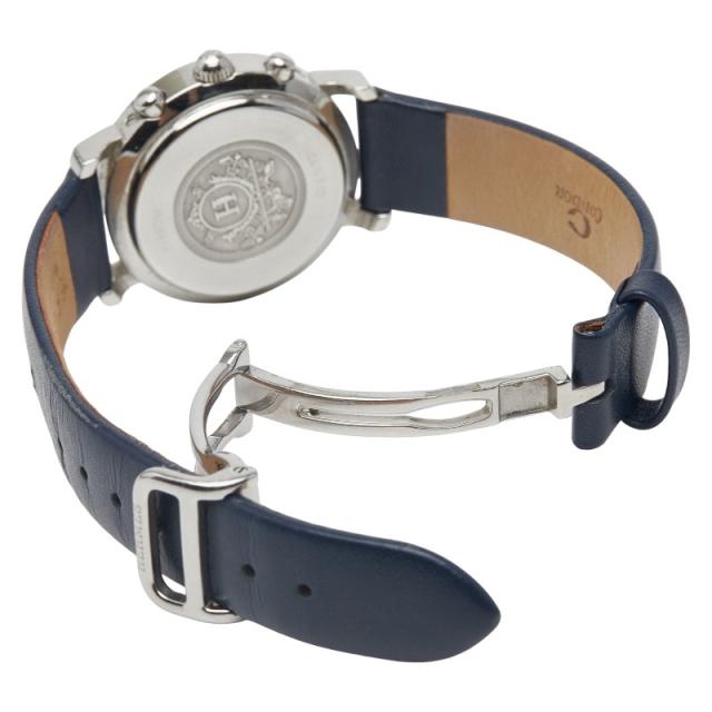 エルメス クリッパー ベルト社外品 腕時計 CL1.310 クオーツ ブルー文字盤 ステンレススチール レザー レディース HERMES 【中古】_2