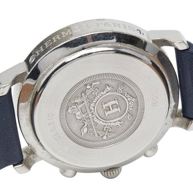 エルメス クリッパー ベルト社外品 腕時計 CL1.310 クオーツ ブルー文字盤 ステンレススチール レザー レディース HERMES 【中古】_3