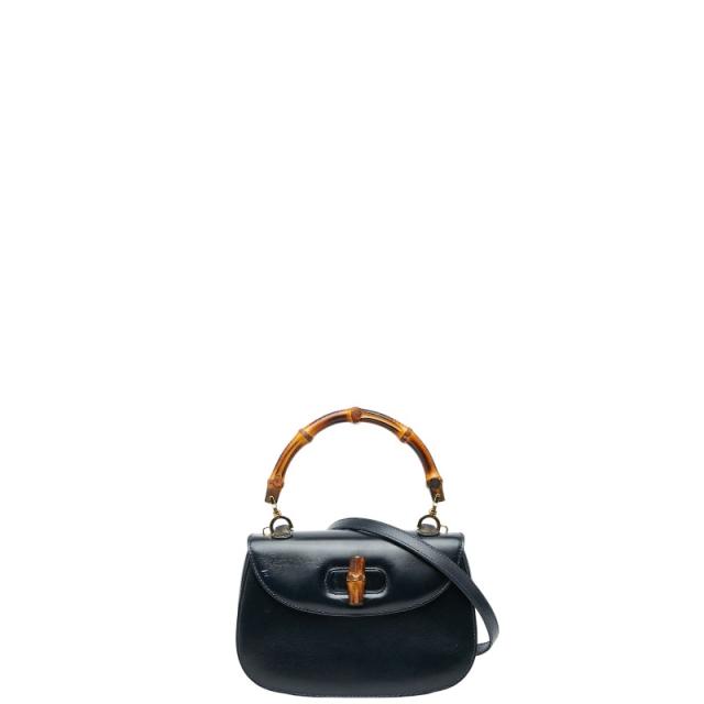 グッチ バンブー ハンドバッグ ショルダーバッグ 2WAY 000 2046 ブラック レザー レディース GUCCI 【中古】