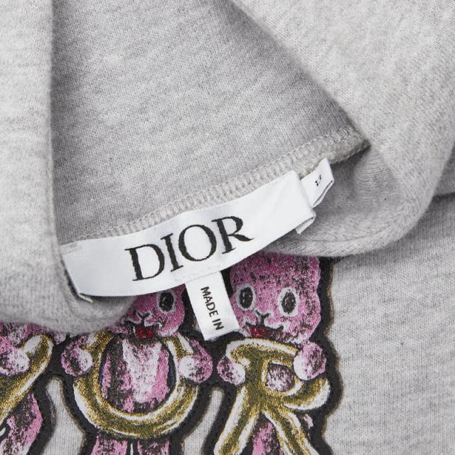 ディオール ラビット プルオーバーパーカー サイズ:13 グレー ピンク イエロー コットン レディース Dior 【中古】_2