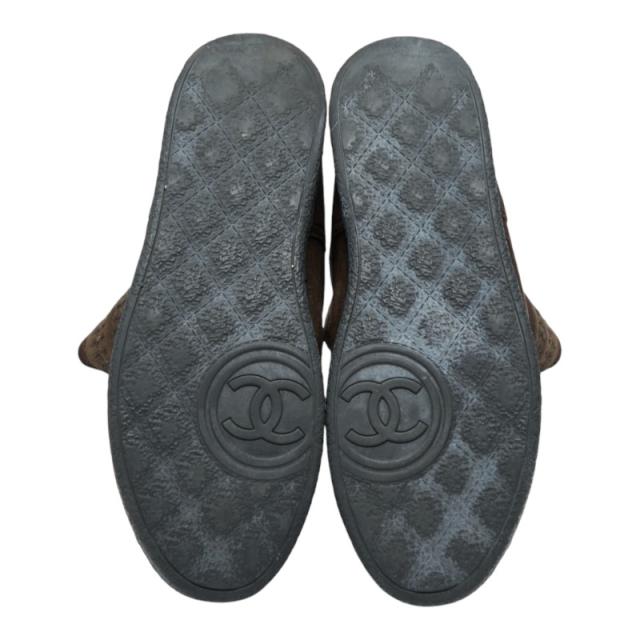 シャネル ココマーク ムートンブーツ サイズ:37 ブラウン ムートン レディース CHANEL 【中古】_3