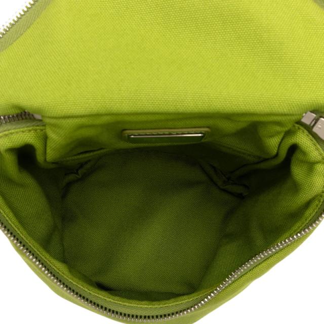 プラダ 三角ロゴプレート ショルダーバッグ 2VH147 グリーン キャンバス レザー レディース PRADA 【中古】 プラダ 三角ロゴプレート ショルダーバッグ 2VH147 グリーン