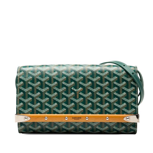 ゴヤール モンテカルロPM クラッチバッグ ショルダーバッグ グリーン PVC レザー レディース GOYARD 【中古】