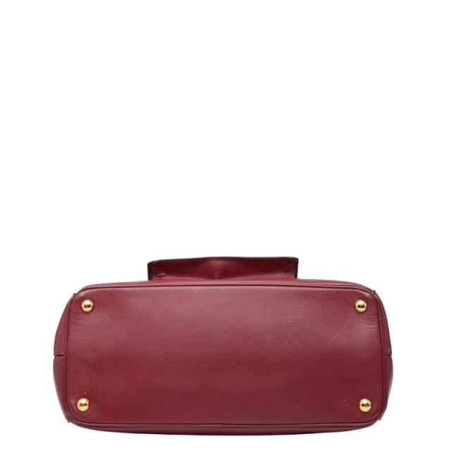 プラダ 三角ロゴプレート ハンドバッグ ショルダーバッグ 2WAY ワインレッド ボルドー サフィアーノレザー レディース PRADA 【中古】_2
