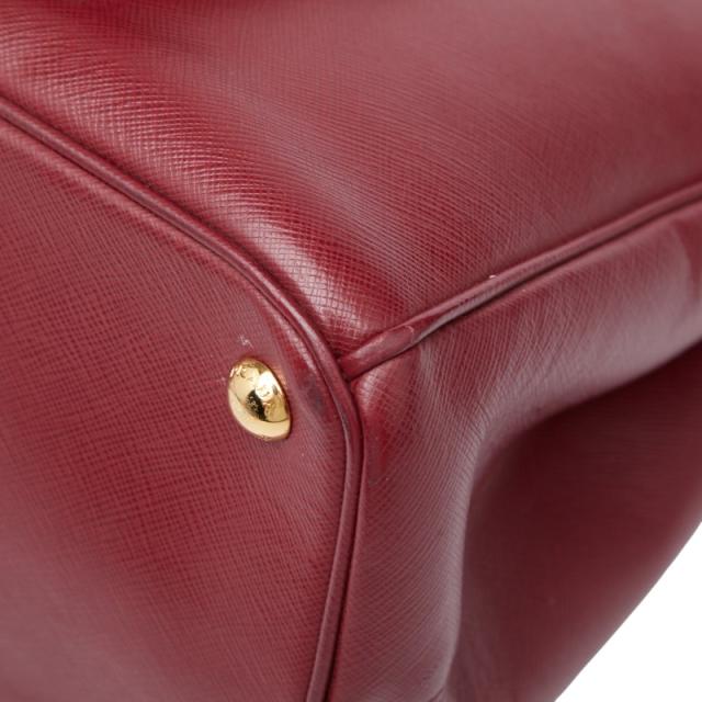 プラダ 三角ロゴプレート ハンドバッグ ショルダーバッグ 2WAY ワインレッド ボルドー サフィアーノレザー レディース PRADA 【中古】_4