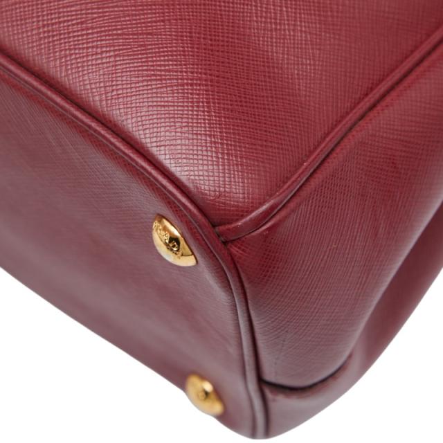 プラダ 三角ロゴプレート ハンドバッグ ショルダーバッグ 2WAY ワインレッド ボルドー サフィアーノレザー レディース PRADA 【中古】_6