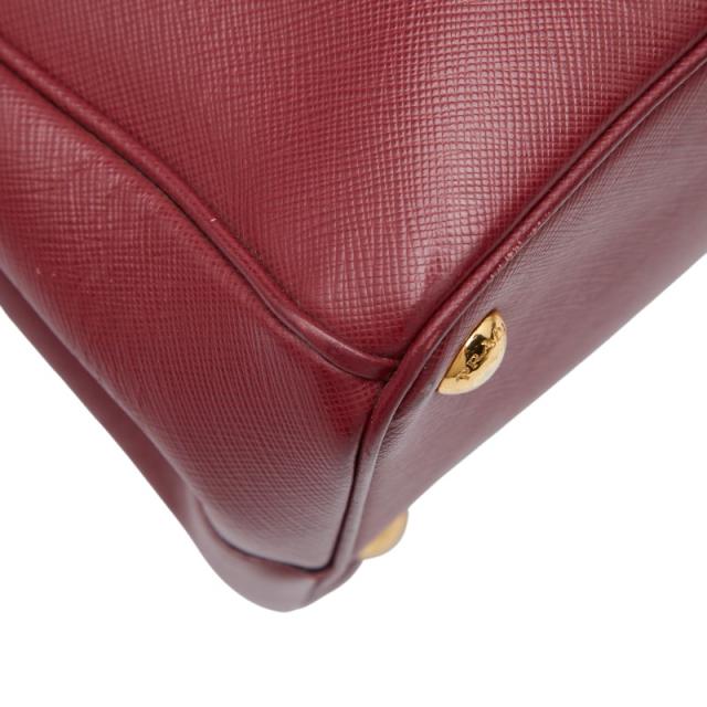 プラダ 三角ロゴプレート ハンドバッグ ショルダーバッグ 2WAY ワインレッド ボルドー サフィアーノレザー レディース PRADA 【中古】_7