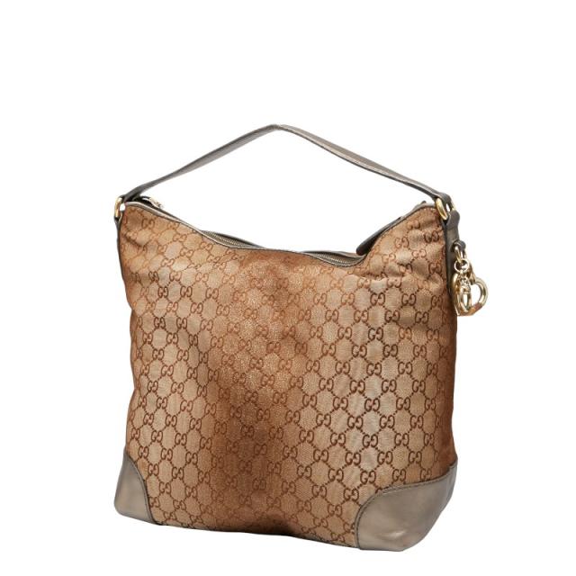 グッチ GGキャンバス ハートビット バンブー ワンショルダーバッグ 269958 ブラウン キャンバス レザー レディース GUCCI 【中古】_1