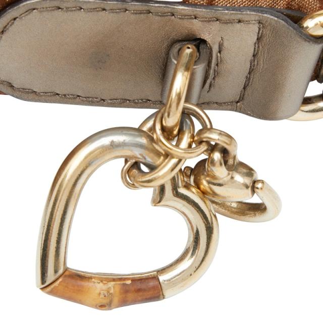 グッチ GGキャンバス ハートビット バンブー ワンショルダーバッグ 269958 ブラウン キャンバス レザー レディース GUCCI 【中古】_7