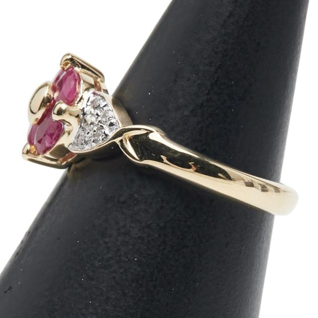 K18YG イエローゴールド ルビー0.80ct ダイヤ0.12ct リング 指輪 レディース 10.5号 中古_2