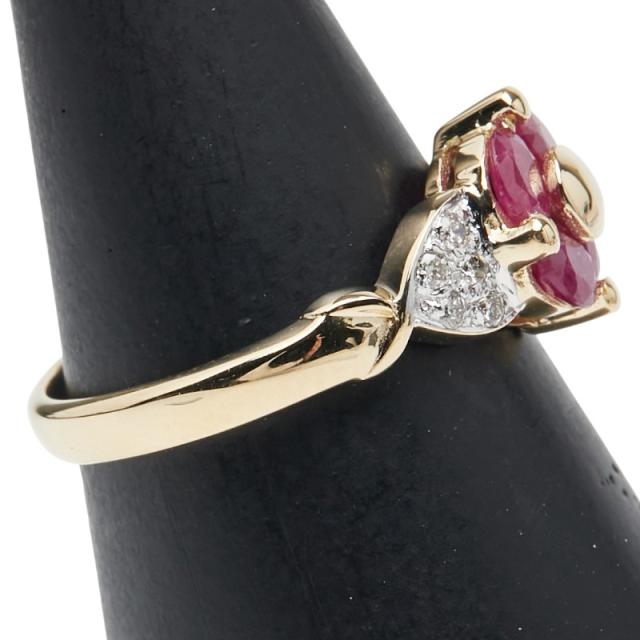 K18YG イエローゴールド ルビー0.80ct ダイヤ0.12ct リング 指輪 レディース 10.5号 中古_3