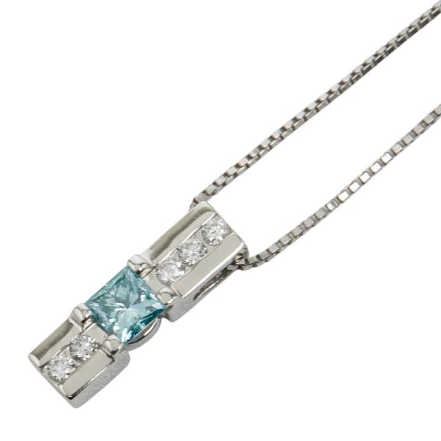 Pt950 プラチナ Pt850 プラチナ ダイヤ0.337ct ダイヤ0.10ct ネックレス レディース 中古