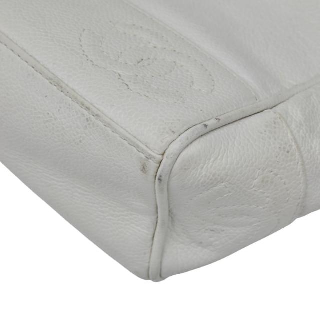 シャネル トリプルココマーク チェーン ショルダーバッグ ホワイト キャビアスキン レディース CHANEL 【中古】 シャネル トリプルココマーク チェーン ショルダーバッグ ホワイト