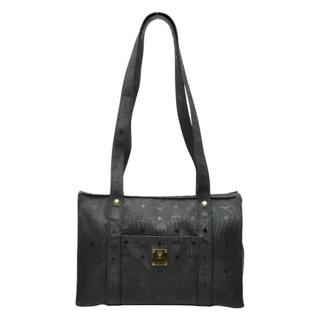 エム シー エム ヴィセトス モノグラム ハンドバッグ トートバッグ ブラック PVC レディース MCM 【中古】