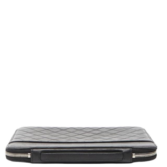シャネル ココマーク iPadケース ブラック レザー レディース CHANEL 【中古】