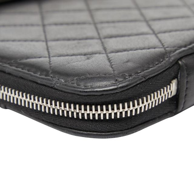シャネル ココマーク iPadケース ブラック レザー レディース CHANEL 【中古】