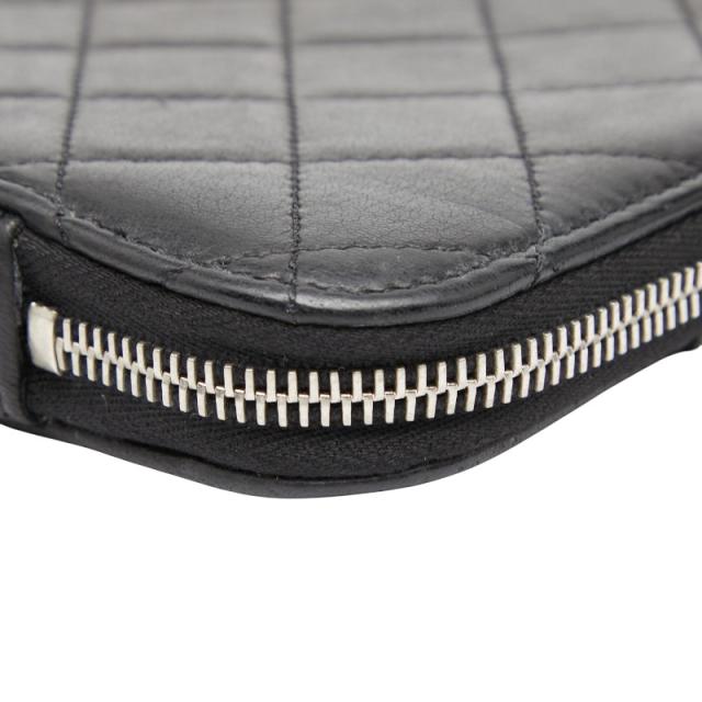 シャネル ココマーク iPadケース ブラック レザー レディース CHANEL 【中古】