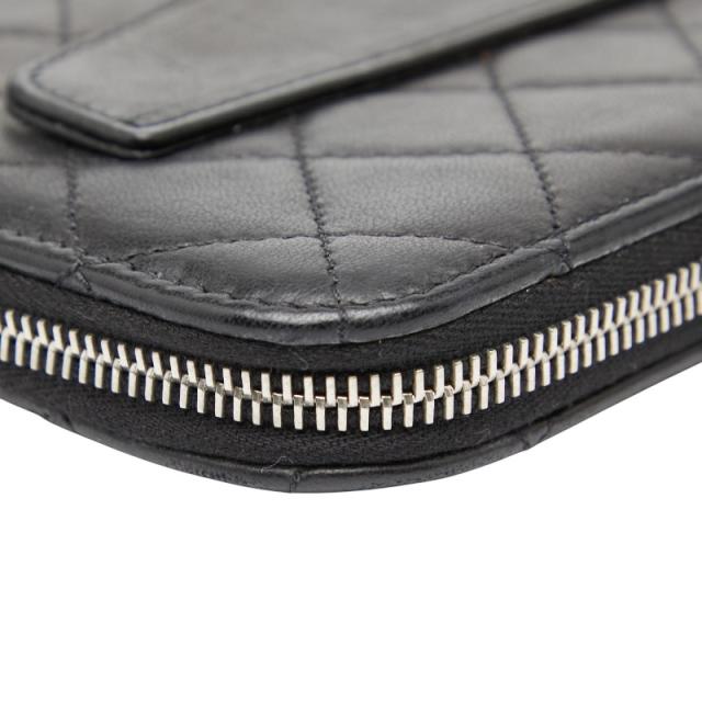 シャネル ココマーク iPadケース ブラック レザー レディース CHANEL 【中古】