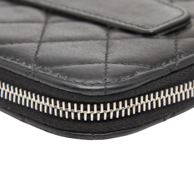 シャネル ココマーク iPadケース ブラック レザー レディース CHANEL 【中古】
