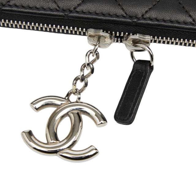シャネル ココマーク iPadケース ブラック レザー レディース CHANEL 【中古】