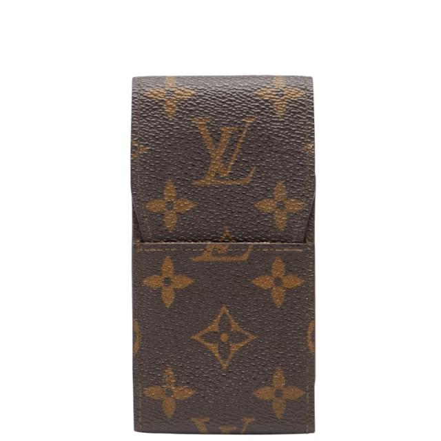 ルイ ヴィトン モノグラム エテュイ シガレット シガレットケース 小物入れ M63024 ブラウン PVC レザー LOUIS VUITTON 【中古】