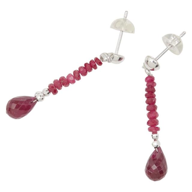 ピアス スタッド K14WG ルビー ルビー ピアス K14WG⁄K18YG ルビー