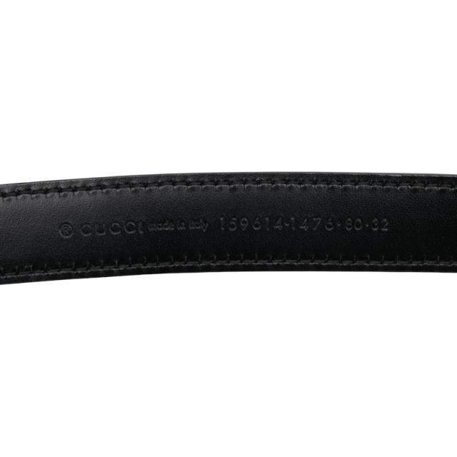 グッチ インターロッキングG ベルト サイズ:80/32 159614 ブラック ゴールド パイソン レザー レディース GUCCI 【中古】